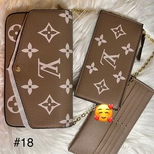 Tan Monogram Wallet Set